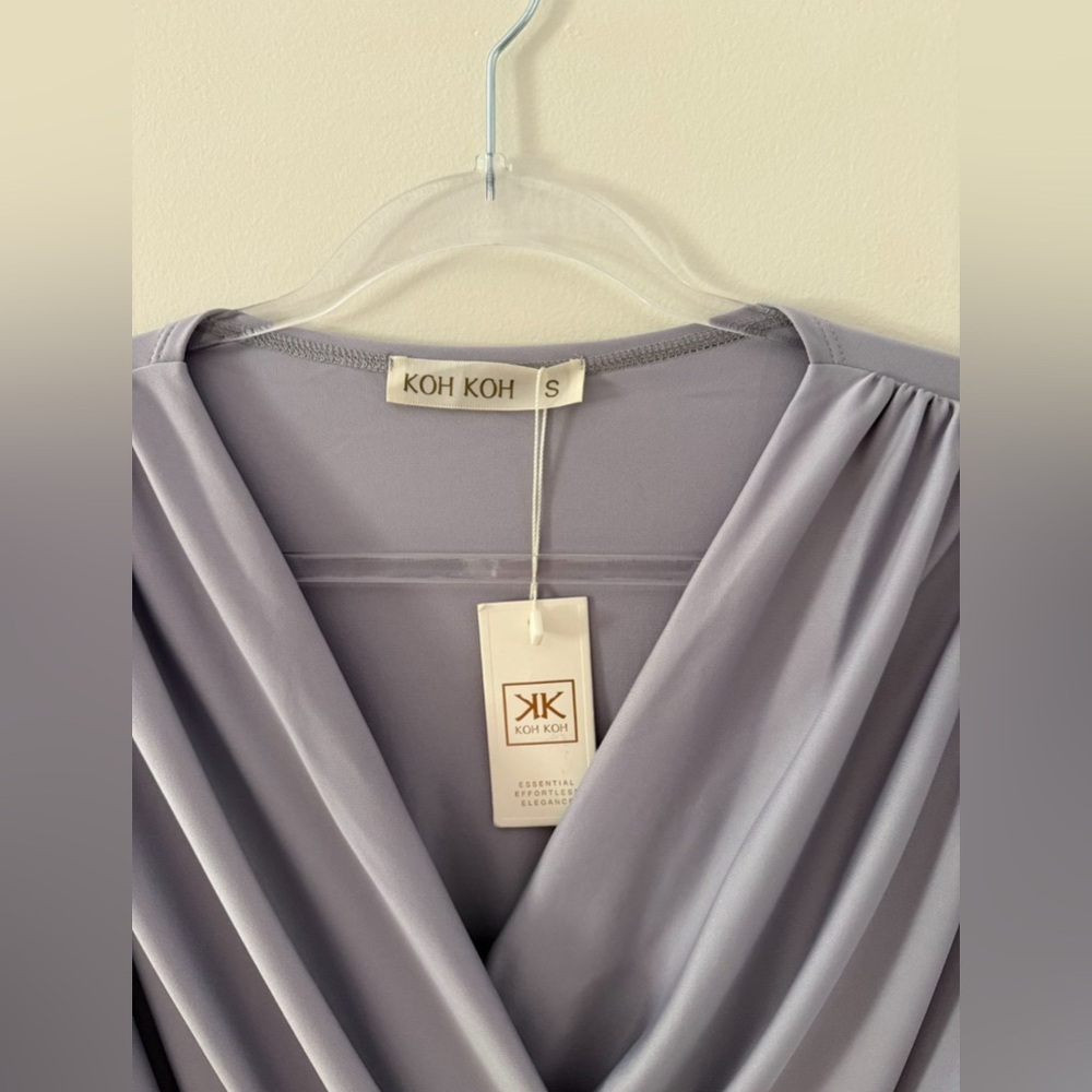 👗 NWT Women’s Long Semi-Formal Short Sleeve V-Neck Floor Length Maxi Dress.KOH - Picture 6 of 12